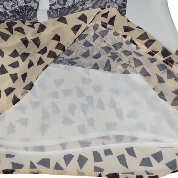 CAbi #938 Small Rosewater & White Ladylike Sheer Top Paisley & Geometric Design - Picture 13 of 15